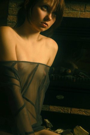 Skinny teen gal in a see-three outfit photo 6