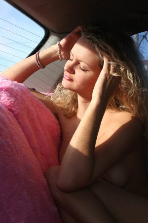 Cute chick is demonstrating naked body in the car photo 10