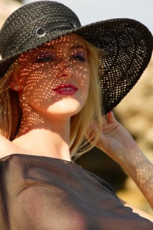 Blondie oils her natural boobs and pussy outdoors. photo 19