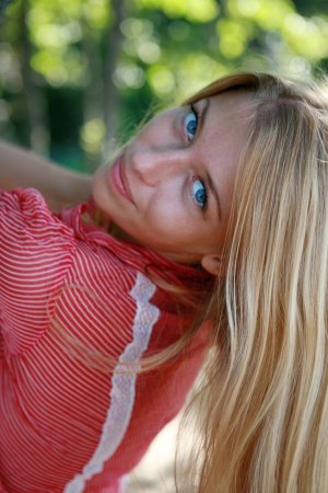 Blonde babe loves having sweet solo in the forest photo 12
