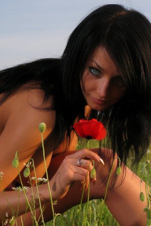 Busty hottie playing in the field photo 20