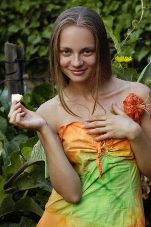 Cute young lady is demonstrating her body photo 13
