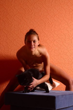 Gorgeous naked babe on the blue sofa photo 8