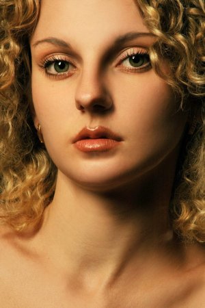 Awesome blonde in the black studio photo 3