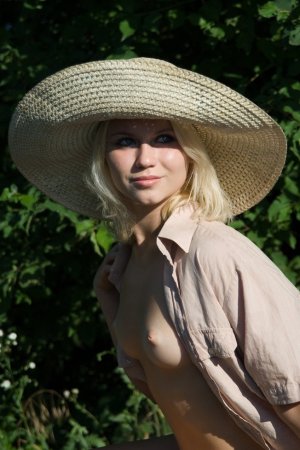 Diva swims naked in the local river. photo 6