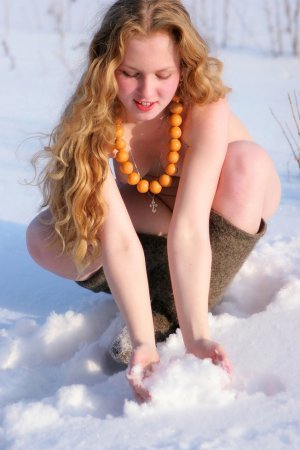 Ginger mademoiselle in the snow photo 8