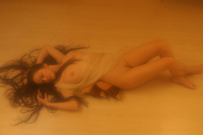 Arty babe does some naked stretching photo 4