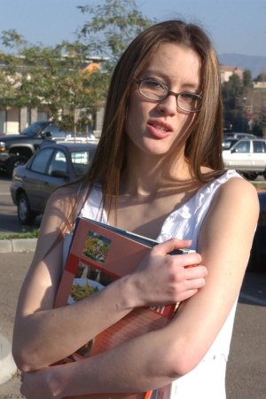 Babe in glasses masturbates when reading a book photo 5