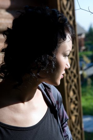 Sensual brunette is enjoying solo in different places photo 1