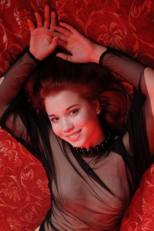 Cutie takes upside down position on couch photo 10