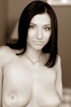 Hot brunette with a big banana photo 6