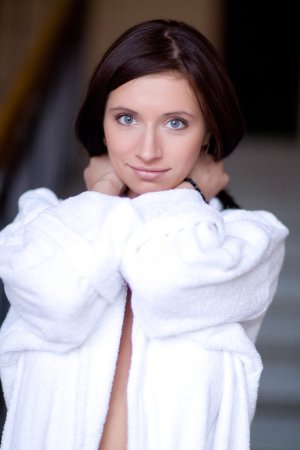 Hot brunette with a big banana photo 14