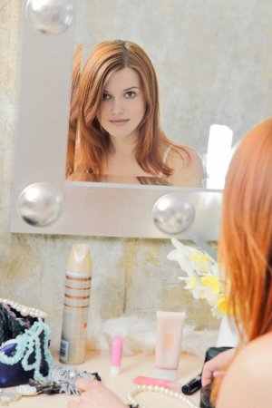 Redhead girl is practicing awesome solo with pleasure photo 4