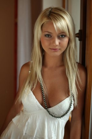 Wonderful blonde is touching her body photo 8