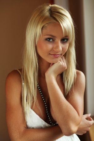 Wonderful blonde is touching her body photo 13