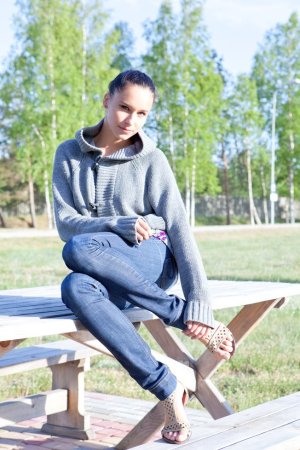 Cutie goes for a walk after sex yoga. photo 6