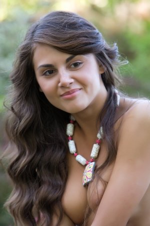 Hottie naked outside during tropical vacation photo 15