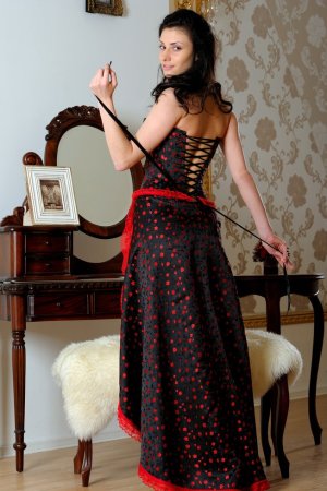 Join tender brunette in red dress having solo photo 16