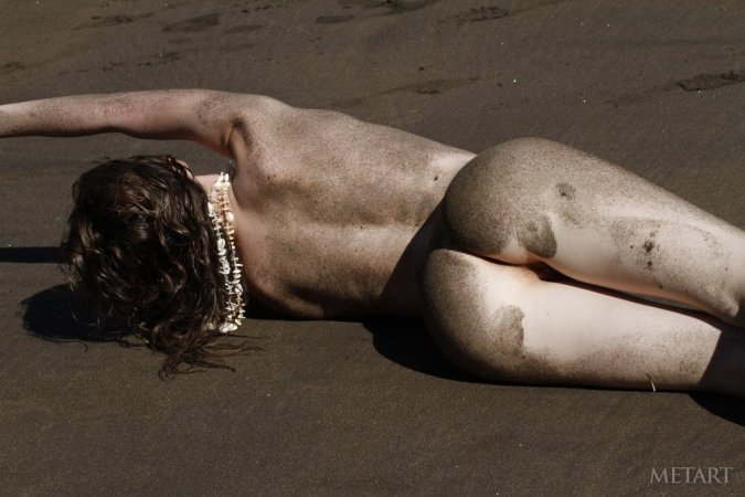 Wet, dirty, and naked at the beach photo 11