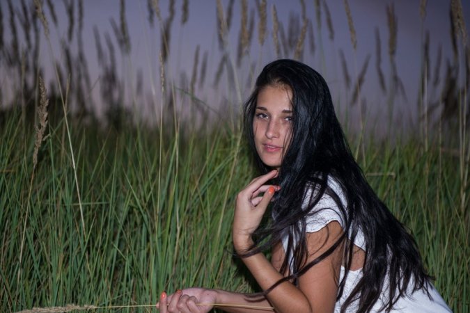 Naked babe swims in the local river photo 12