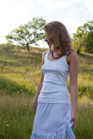 Young princess is enjoying solo session in the field photo 4