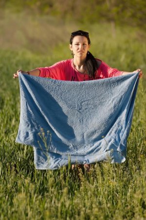 Raven haired cutie posing outdoors photo 17