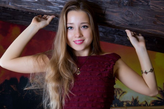 Elegant chick wearing sexy dress is enjoying solo photo 17