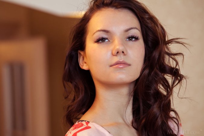 Yummy cutie plays with her gorgeous body in bed photo 11