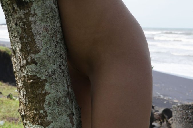 Brunette gets into outdoor sex adventure photo 8