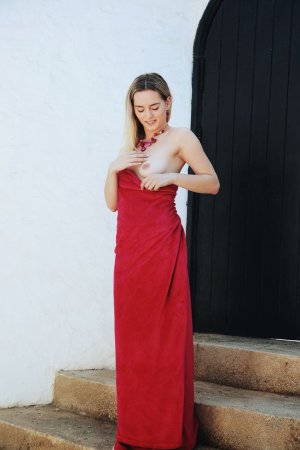 Naked sweetie gets orgasm on the stairs outdoors photo 10
