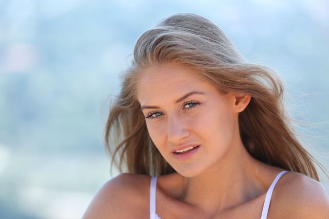 Slim blondie shows her holes on a long walk photo 10