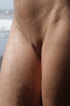 Hottie performs fantastic striptease in the sand photo 5