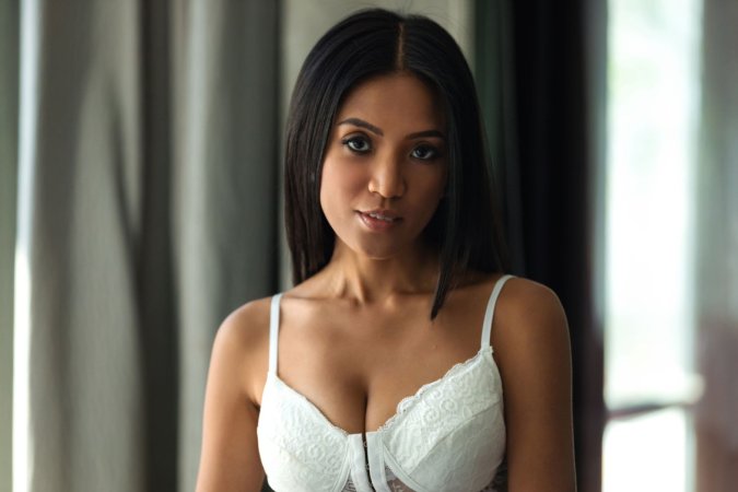 Donnabelle teases in lace corset photo 1