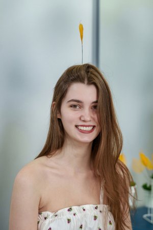 Danna Bliss teases in sundress with chairside charm photo 2