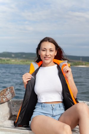 Sumiko laughs as she drifts nearing the shore photo 1